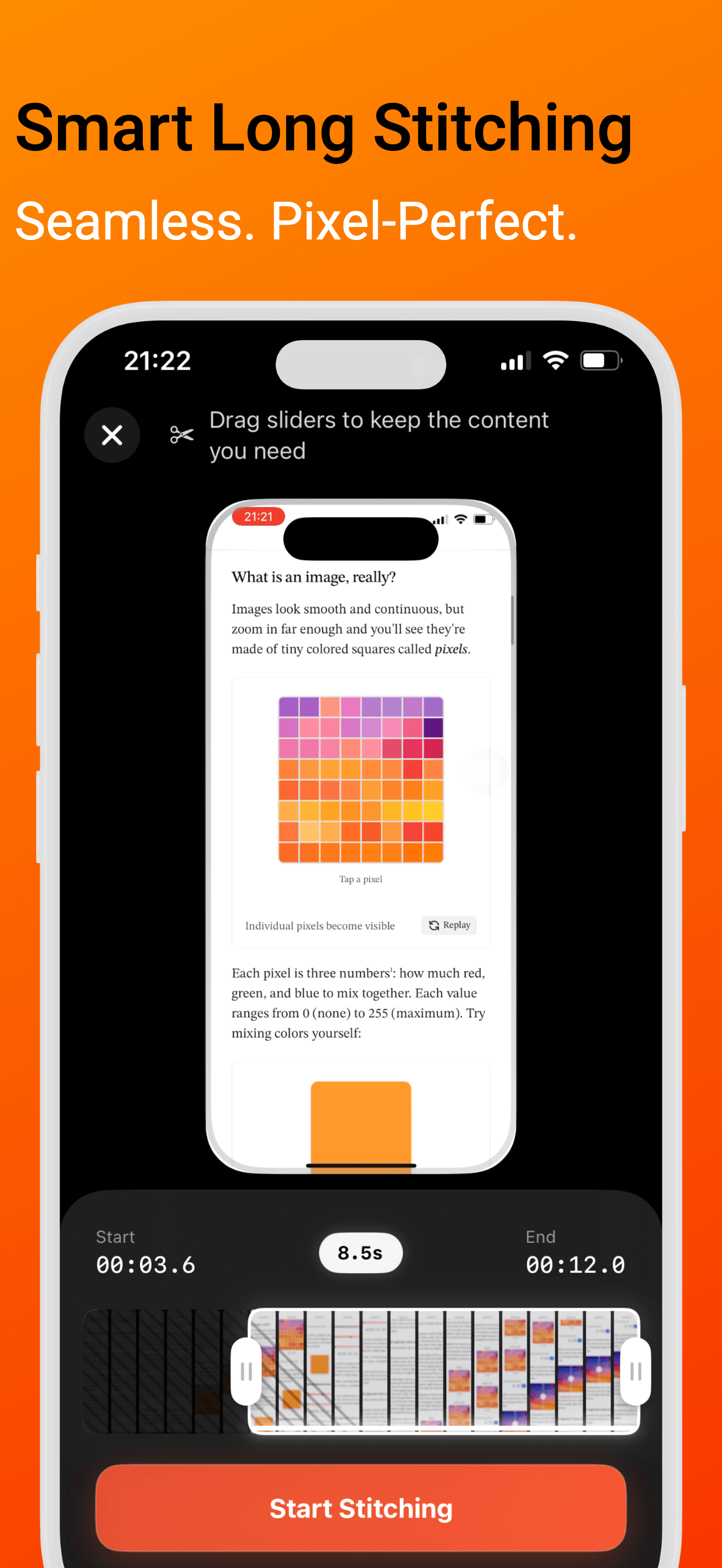 ScrollShot English fine tuning interface